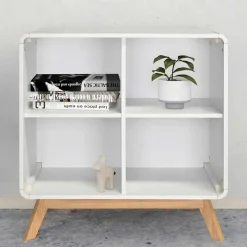 Wohnen Scandi Chic Regal in Weiß mit Eiche - Kolreva