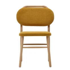 Discount Wohnen Scandi Chic Stühle in Gelb Chenille - Quinn (2er Set)