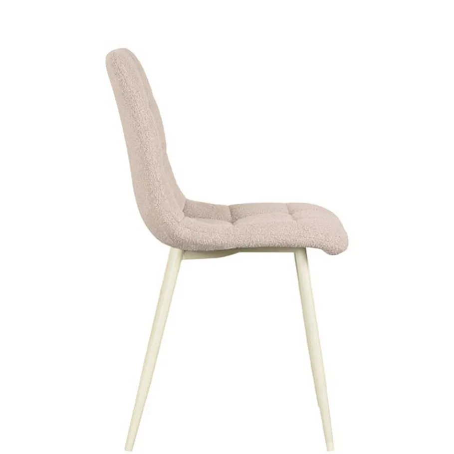 Clearance Wohnen Scandi Chic Stuhl in Beigegrau und Weiß - Shivan