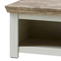 Discount Wohnen Scandi Chic Truhentisch in 86x86 cm Nedita Weiß & Pinie Shabby