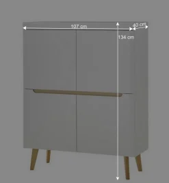 Sale Wohnen Scandi Chic TV Wohnwand Möbel - Ginko (vierteilig)