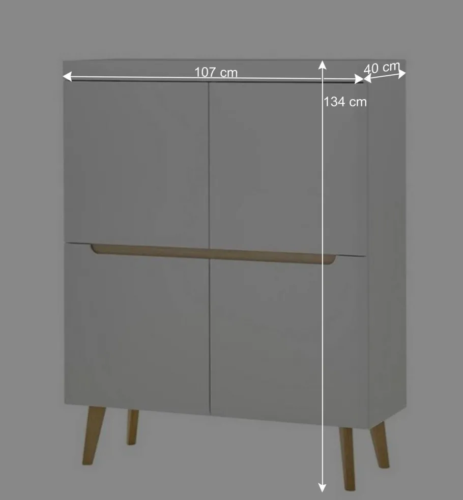 Sale Wohnen Scandi Chic TV Wohnwand Möbel - Ginko (vierteilig)
