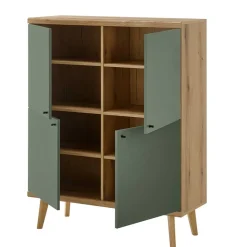 New Wohnen Scandi Chic Wohnwand in Graugrün - Oliva (dreiteilig)
