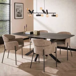Sale Wohnen Scandi Design Armlehnstuhl in Beige - Lalita (2er Set)