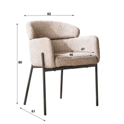 Sale Wohnen Scandi Design Armlehnstuhl in Beige - Lalita (2er Set)