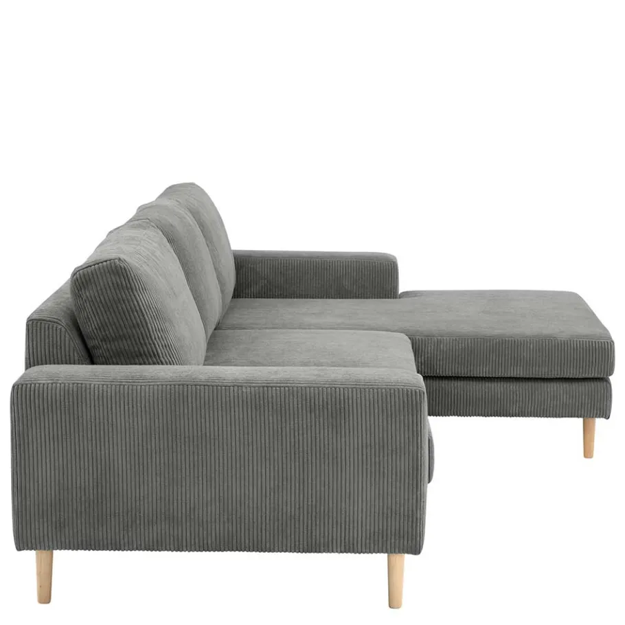 Clearance Wohnen Scandi Ecksofa in Anthrazit mit Buche - Lidio