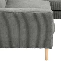 Clearance Wohnen Scandi Ecksofa in Anthrazit mit Buche - Lidio