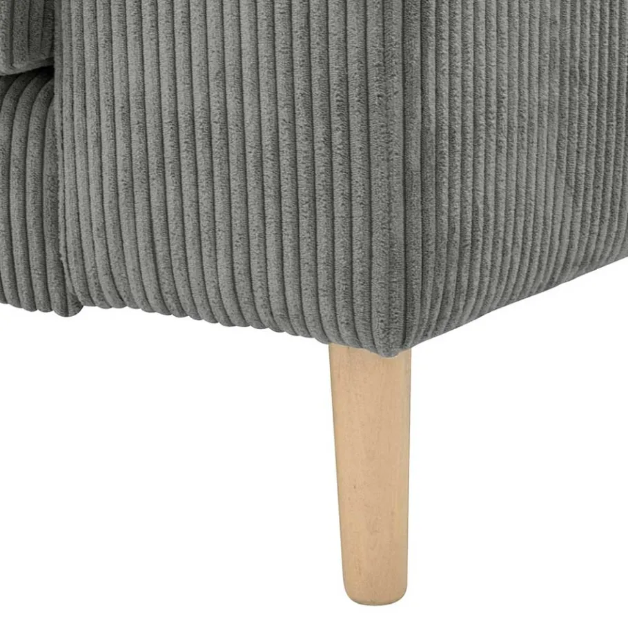 Clearance Wohnen Scandi Ecksofa in Anthrazit mit Buche - Lidio