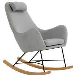 Clearance Wohnen Scandi Schaukelstuhl mit grauem Stoff - Karin