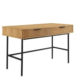 Online Wohnen Scandi Schreibtisch in Eiche und Schwarz - Piassona