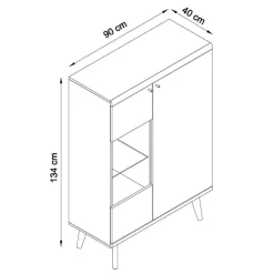Discount Wohnen Scandi Wohnzimmer Einrichtung Set - Cablos I (sechsteilig)