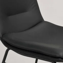 Best Wohnen Schalenstuhl in Schwarz - echtes Leder - Freedoms (2er Set)