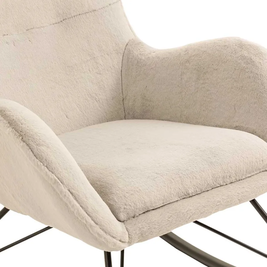 Clearance Wohnen Schaukelsessel aus Webplüsch in Beige - Sharkas