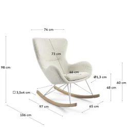 Best Wohnen Schaukelsessel in Weiß Lammfell Optik - Lysandro