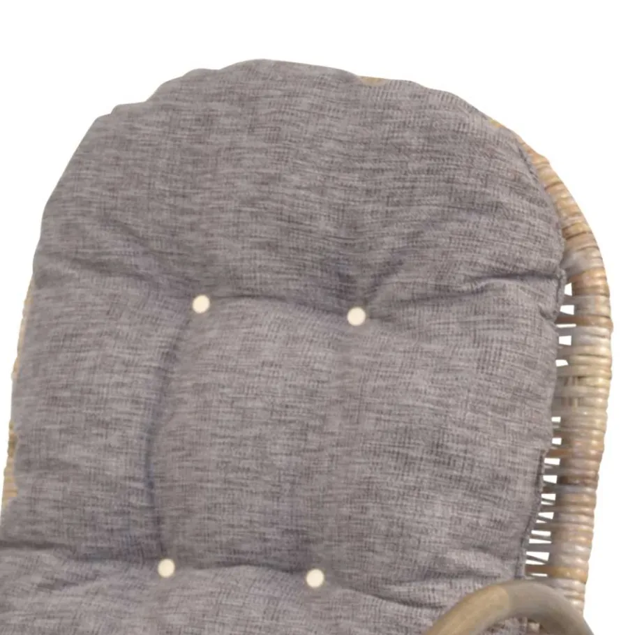 Best Wohnen Schaukelstuhl aus graubraunem Rattan Geflecht - Tulima