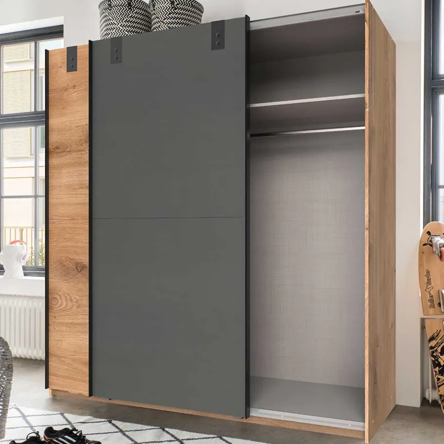 Outlet Wohnen Schiebetürenschrank im Industry und Loft Stil - Janeiro