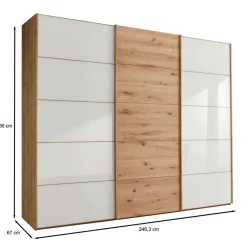 Sale Wohnen Schiebetürschrank in Weiß Glas - Crucav