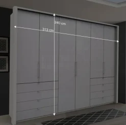 Wohnen Schlafbereich Kleiderschrank mit acht Schubkästen - Dolienca
