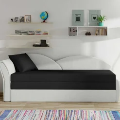 New Wohnen Schlaffunktion Recamiere in Offwhite und Schwarz - Asbrov
