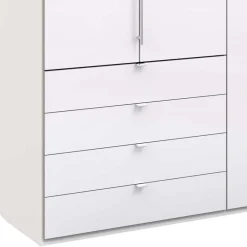 Discount Wohnen Schlafraum Kleiderschrank in Weiß Glas Front - Dolienca