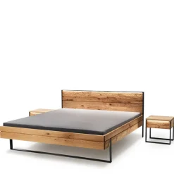 Wohnen Schlafzimmer aus Wildeiche & Metall - Claas (vierteilig)