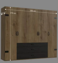 Online Wohnen Schlafzimmer Einrichtung Industrial - Bram (vierteilig)