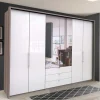 Discount Wohnen Schlafzimmer Falttüren-Schrank mit Spiegel - Empresian