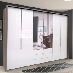 Discount Wohnen Schlafzimmer Falttüren-Schrank mit Spiegel - Empresian