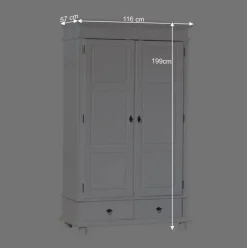 Clearance Wohnen Schlafzimmer Kleiderschrank Powera in Weiß