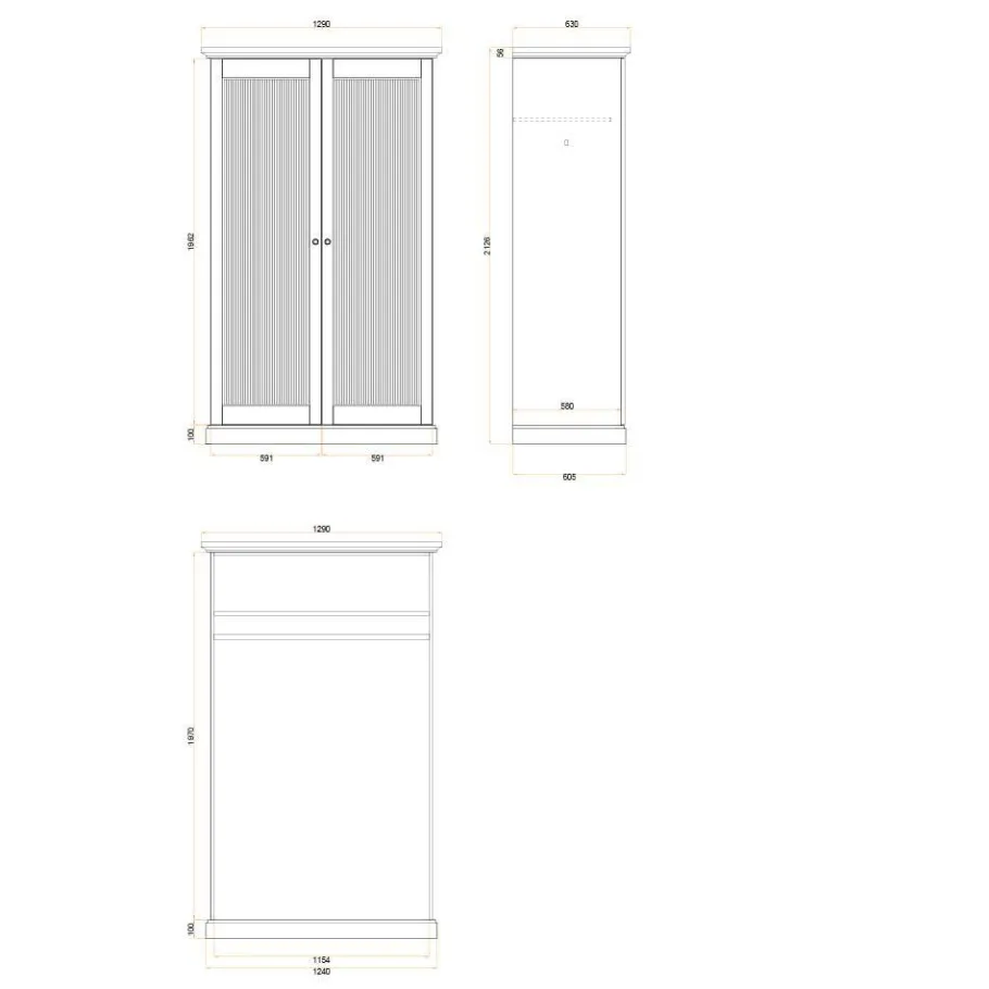 Sale Wohnen Schlafzimmer Kleiderschrank in Dunkelbraun - Nauizia