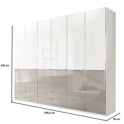 Hot Wohnen Schlafzimmer Kombi-Kleiderschrank 6-türig - Pascan