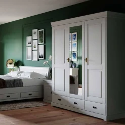 New Wohnen Schlafzimmer Kombischrank in Weiß - Presto