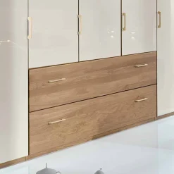 Online Wohnen Schlafzimmer komplett Anglesia in Creme und Eichefarben (vierteilig)