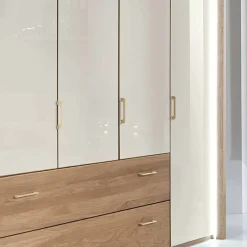 Online Wohnen Schlafzimmer komplett Anglesia in Creme und Eichefarben (vierteilig)