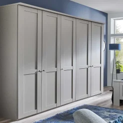 Wohnen Schlafzimmer Möbel Set in Hellgrau - Ridonna (vierteilig)