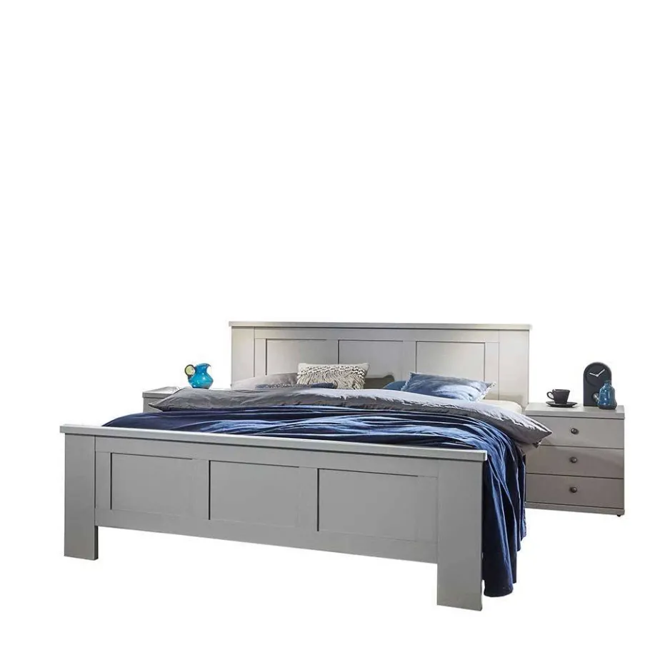 Wohnen Schlafzimmer Möbel Set in Hellgrau - Ridonna (vierteilig)