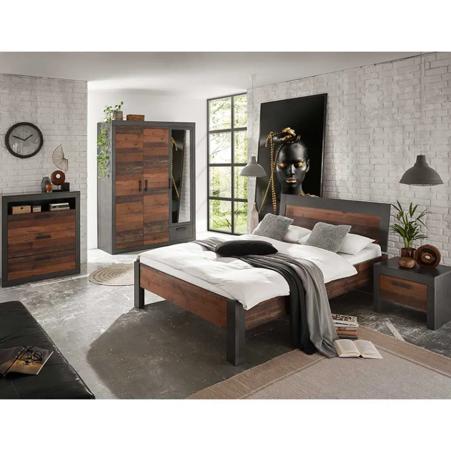 Clearance Wohnen Schlafzimmer Möbelset mit Kommode - Timuras (vierteilig)