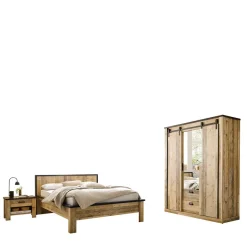 Hot Wohnen Schlafzimmer mit 140x200 Bett - Naiavio I (vierteilig)