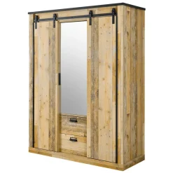 Hot Wohnen Schlafzimmer mit 140x200 Bett - Naiavio I (vierteilig)