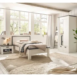 Discount Wohnen Schlafzimmer Set mit Einzelbett - Tramos (dreiteilig)
