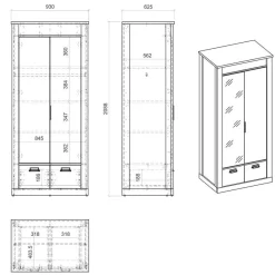 Discount Wohnen Schlafzimmer Set mit Einzelbett - Tramos (dreiteilig)