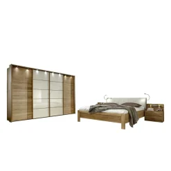 Best Wohnen Schlafzimmer Set Waruna mit Eiche Massivholz (vierteilig)