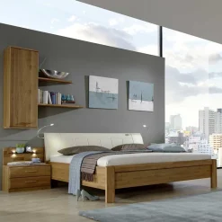 Best Wohnen Schlafzimmer Set Waruna mit Eiche Massivholz (vierteilig)