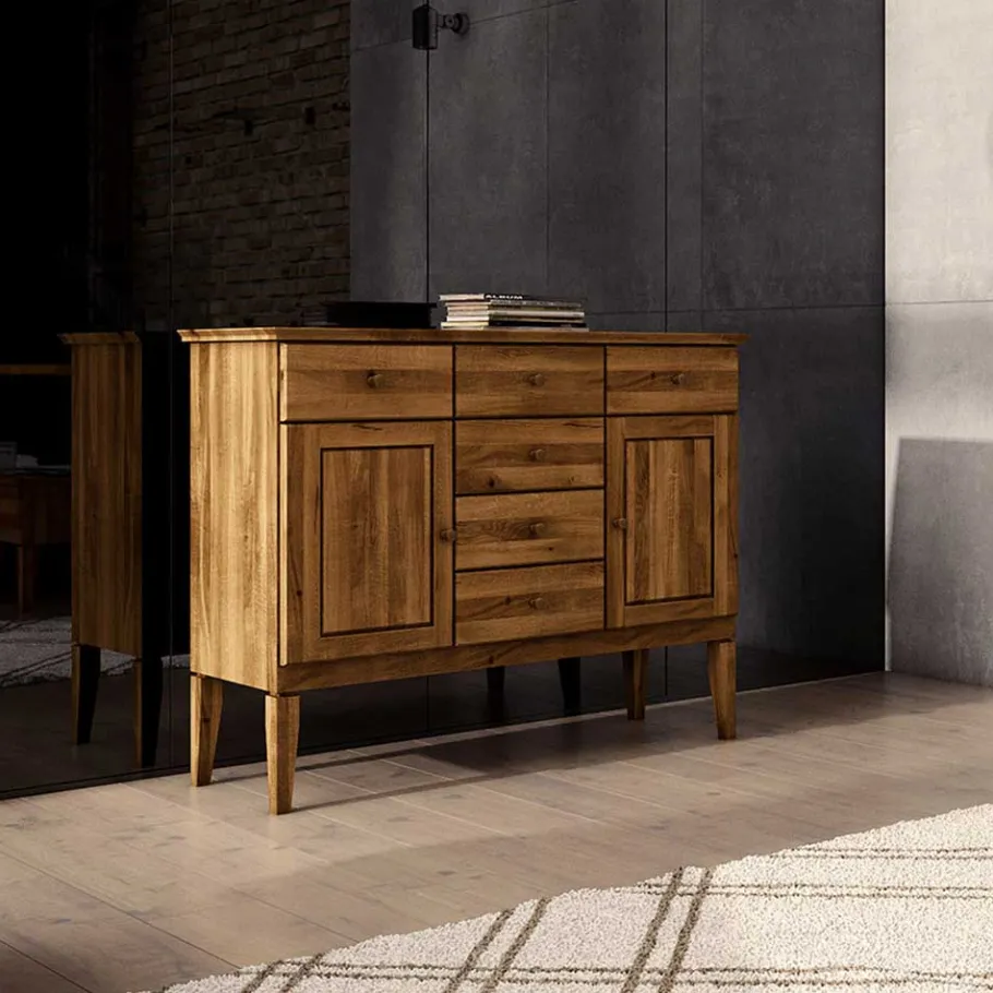 Outlet Wohnen Schlafzimmer Sideboard Masdamos aus Wildeiche Massivholz