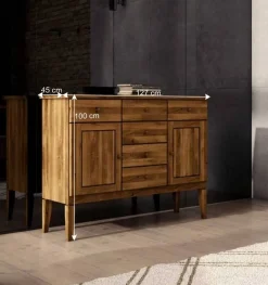 Outlet Wohnen Schlafzimmer Sideboard Masdamos aus Wildeiche Massivholz