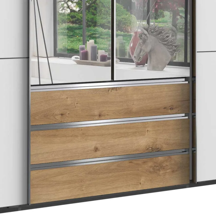 Clearance Wohnen Schlafzimmerkleiderschrank 4-türig & 3 Schubladen - Stufania