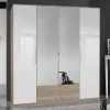 Clearance Wohnen Schlafzimmer-Kleiderschrank in Weiß HG & Eiche sägerau - Grands