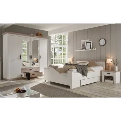 Outlet Wohnen Schlafzimmermöbel mit Bett 140x200 - Nedita (vierteilig)
