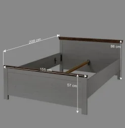 Outlet Wohnen Schlafzimmermöbel mit Bett 140x200 - Nedita (vierteilig)