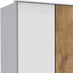 Discount Wohnen Schlafzimmerschrank in Weiß & Plankeneiche Dekor - Calassina I
